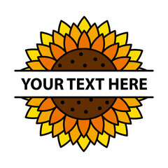 Sunflower vector cartoon icon for print design. Vector illustration flower on white background. Isolated cartoon icon sunflower.