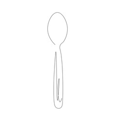 Spoon one line drawing. Vector illustration