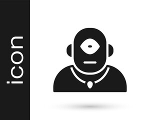 Black Cyclops icon isolated on white background. Vector.