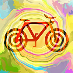 Fototapeta premium Bicycle bright colorful background