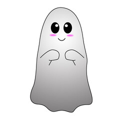 Ghost Illustration Character on Halloween on white background