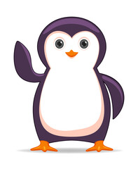 Penguin animal standing on a white background