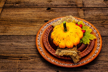 Autumn and Thanksgiving dinner place setting