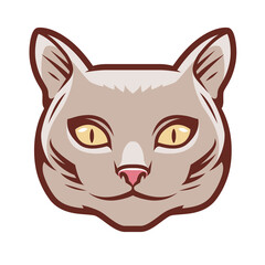 Portrait of cute cat symbol. Pet, animal logo