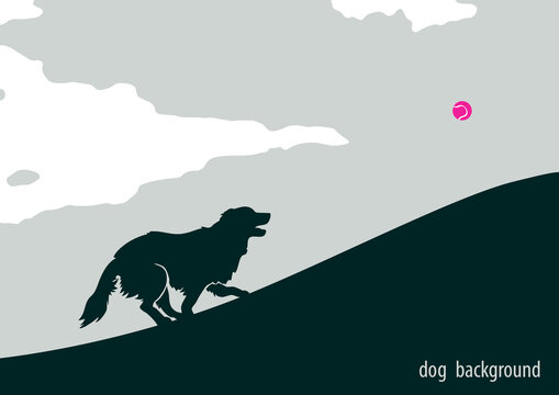 Illustration of running dog