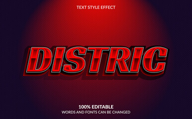 Editable Text Effect, Red Distric Text Style
