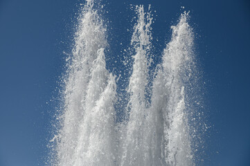 Fountain against a blue sky