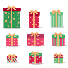 A set of gift boxes. Isolated vector image on a white background. Clipart
