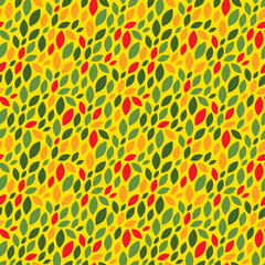 Abstract seamless pattern. Autumn vector background. Yellow and orange colors.