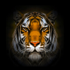 tiger on black background