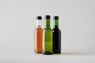Wine Quarter / Mini Bottle Mock-Up - Three Bottles