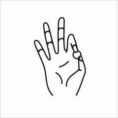 hand drawn hand icons in simple minimalistic line art style. logo elements illustrations for graphic design, logos and branding, social media icons. hand poses, pointing, holding, reaching, grasping.