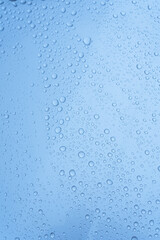 Texture blue water drops background.