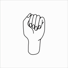 hand drawn hand icons in simple minimalistic line art style. logo elements illustrations for graphic design, logos and branding, social media icons. hand poses, pointing, holding, reaching, grasping.