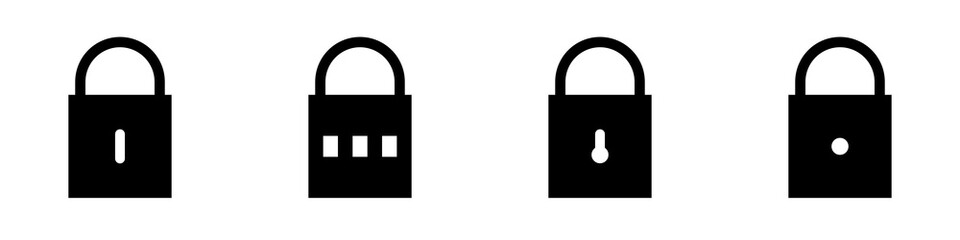 Iconos de candados estilo líneas. Candado. Concepto de seguridad para páginas web, aplicaciones o dispositivos móviles. Ilustración vectorial