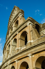 Fototapeta premium Roman Colloseum in Rome Italy with a clear sky background