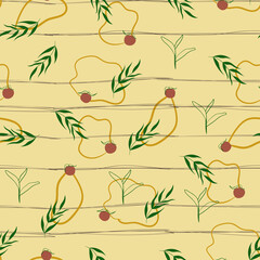 Floral line art seamless pattern