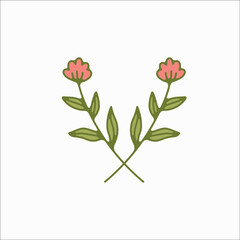 Fototapeta premium flower simple botanical illustrations, line artwork, minimal design elements. elegant and delicate plant doodles for branding, wedding invitation, graphic design. spring floral clip art , feminine art