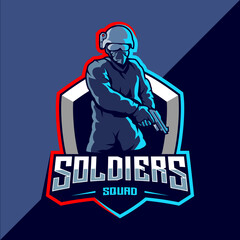 Soldier mascot esport logo design