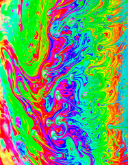 Rainbow colors created by soap, bubble,or oil
