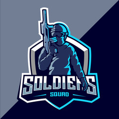 Soldier mascot esport logo design