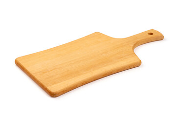 Wooden cutting board, isolated on white background