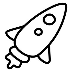 
Missile, rocket launcher icon in doodle design.
