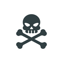 skull icon, dangerous sign, death symbol
