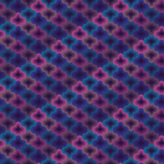 Vector seamless pattern in blue and turquoise
