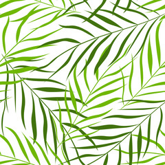 Green tropical leaf seamless pattern