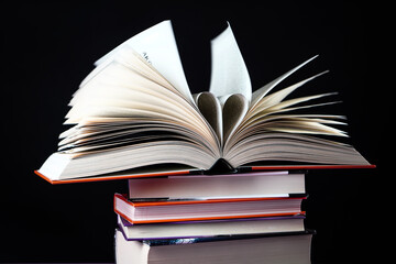 Open book on the table. It is time for education and therefore you need to go back to school.