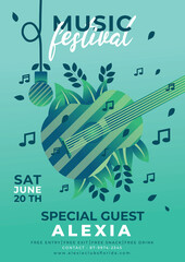Obraz premium Nature music event poster design vector