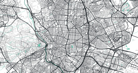 Detailed vector map of Madrid, Spain © Metromaps