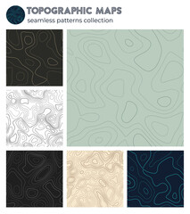 Topographic maps. Appealing isoline patterns, seamless design. Astonishing tileable background. Vector illustration.