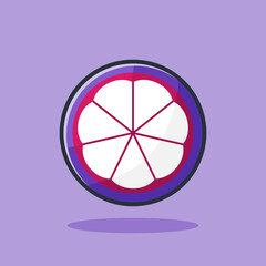 mangosteen fruit slice vector illustration design