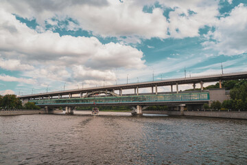 Luzhnetsky metro bridge, Arch bridge over the Moscow river.