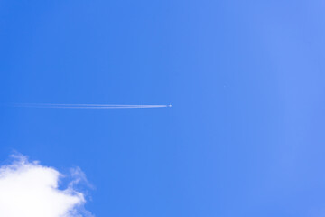 Blue sky background with copy space in summer