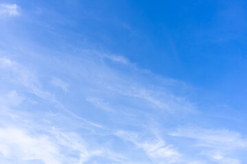 Bright blue sky and cloud background in the summer in the holiday.