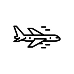 Fototapeta na wymiar Black line icon for aircraft
