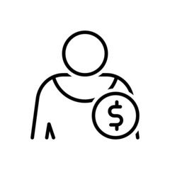 Black line icon for interested