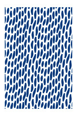 Horizontal seamless pattern of vertical blue ink lines with blunt ends.