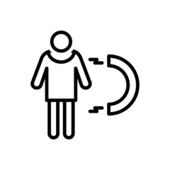 Black line icon for interested