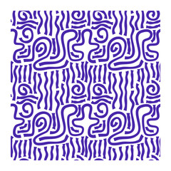 Obraz premium Seamless pattern of lilac lines of scrawl or camouflage.