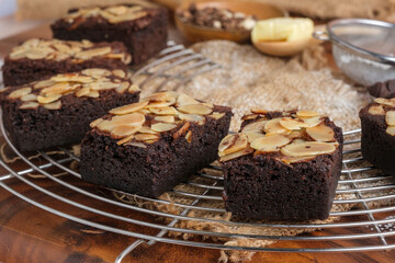 fleshly baked almond brownies