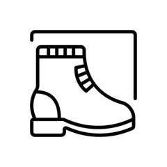 Black line icon for boot