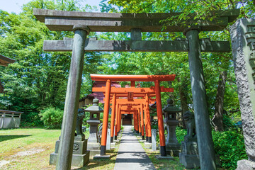 Hachiman Akita Shrine at Senshu Park of Akita city, Akita Prefecture, Japan