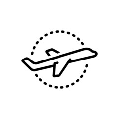 Black line icon for plane