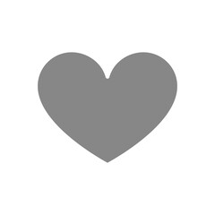 Like, heart gray icon. Love, feedback symbol.