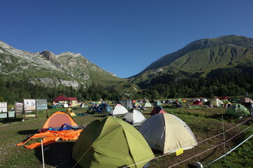 camping in the mountains
