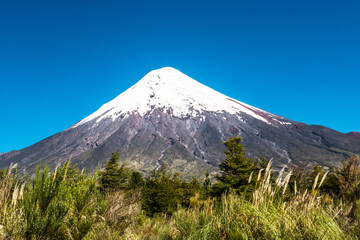 Fototapeta na wymiar Vulkan Osorno, Chile Der Vulkan Osorno ist ein 2652m hoher Vulkan im Süden von Chile